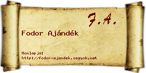 Fodor Ajándék névjegykártya